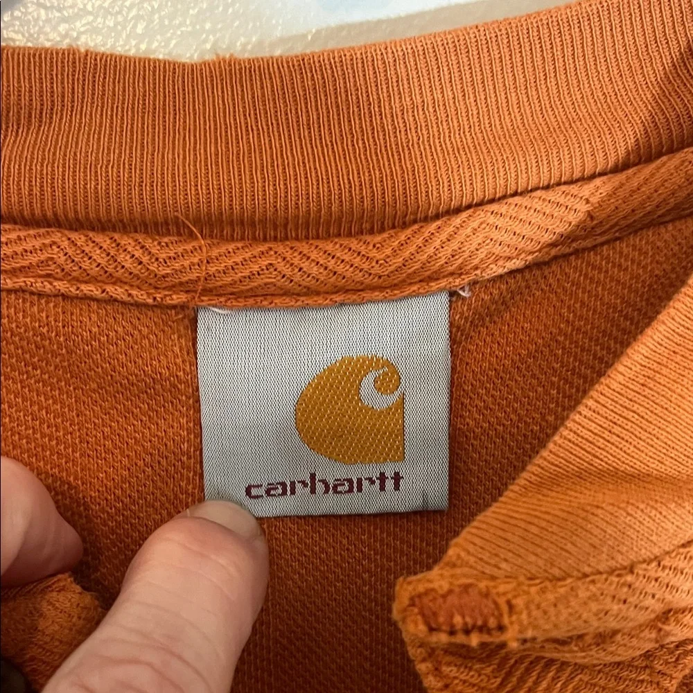 Carhartt Men's Casual Orange Button front Shirt - Picture 2 of 5
